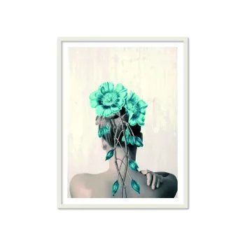 MUJER DE ESPALDA CON FLORES