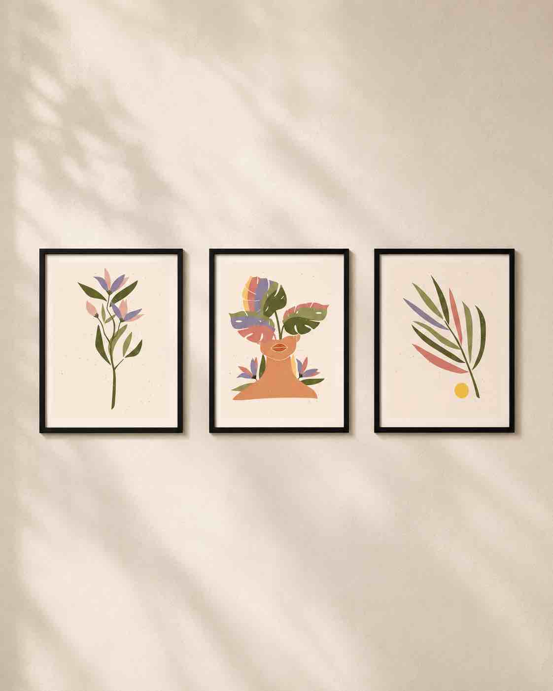 Alma Verde – Set de Cuadros Minimalistas con Ilustraciones Botánicas
