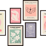 Galería de pared 6 cuadros Bauhaus - Flower Market - Picasso - Matisse - Haring