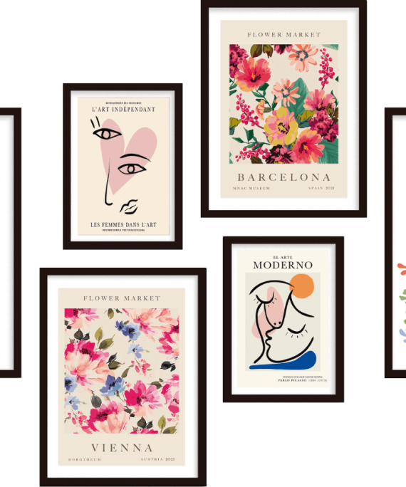 Galería de pared 6 cuadros Matisse – Flower Market