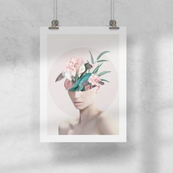 Lámina 30x40 Mujer Flores