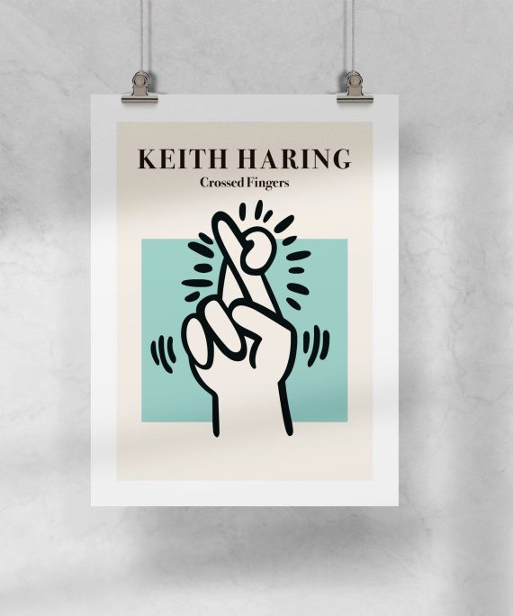 Lámina Haring - Crossed Fingers