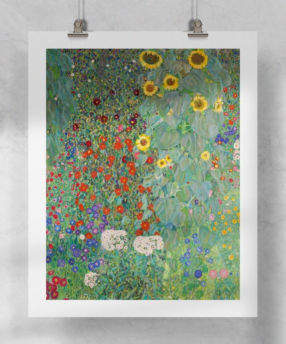 Lámina Farm Garden with Sunflowers - Klimt