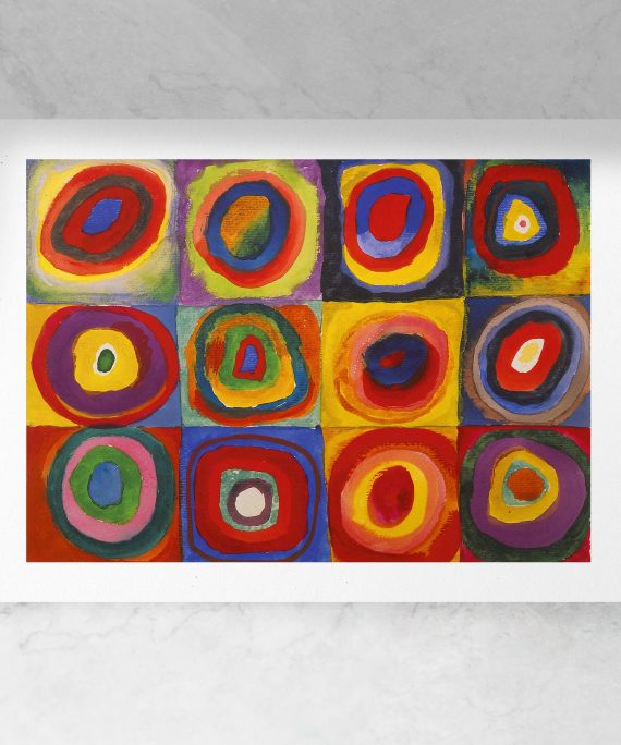 Lámina Squares with Concentric Circles - Kandinsky