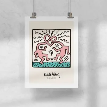 Lámina Haring - Two Lovers