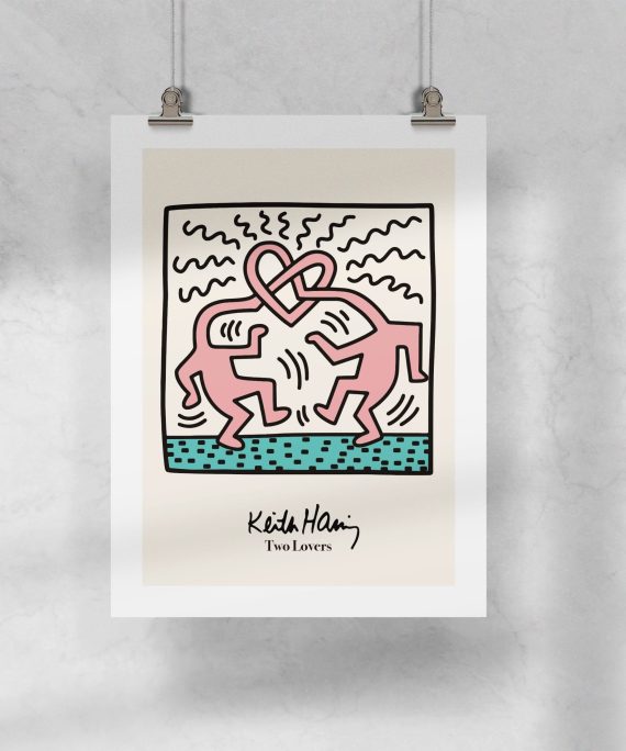 Lámina Haring - Two Lovers