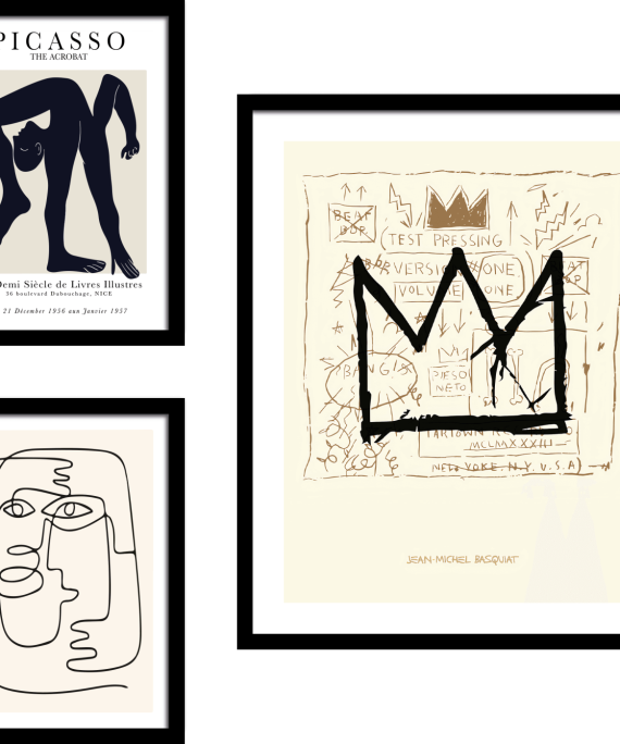 Conjunto de Cuadros Inspirados en Basquiat y Picasso