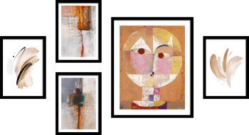 Set de Cuadros Abstractos Inspirados en Senecio de Klee