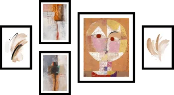 Set de Cuadros Abstractos Inspirados en Senecio de Klee