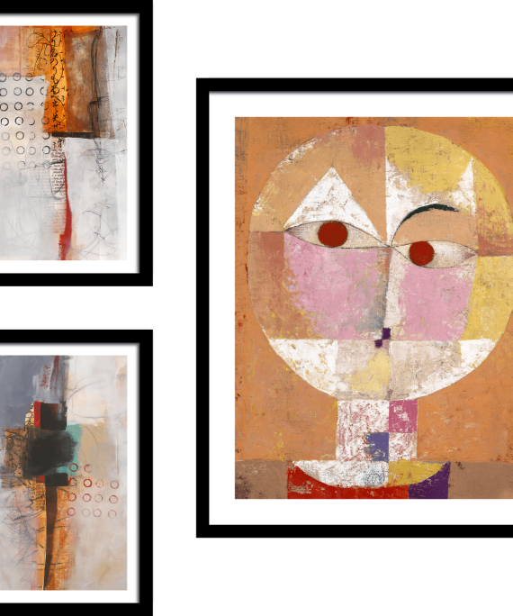 Set de Cuadros Abstractos Inspirados en Senecio de Klee