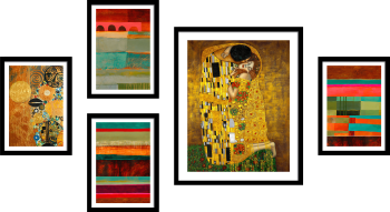 Conjunto de Cuadros Inspirados en El Beso de Klimt