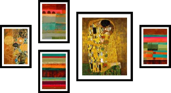 Conjunto de Cuadros Inspirados en El Beso de Klimt