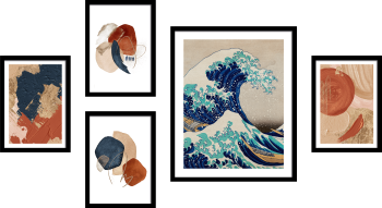 Conjunto de Cuadros Inspirados en La Gran Ola