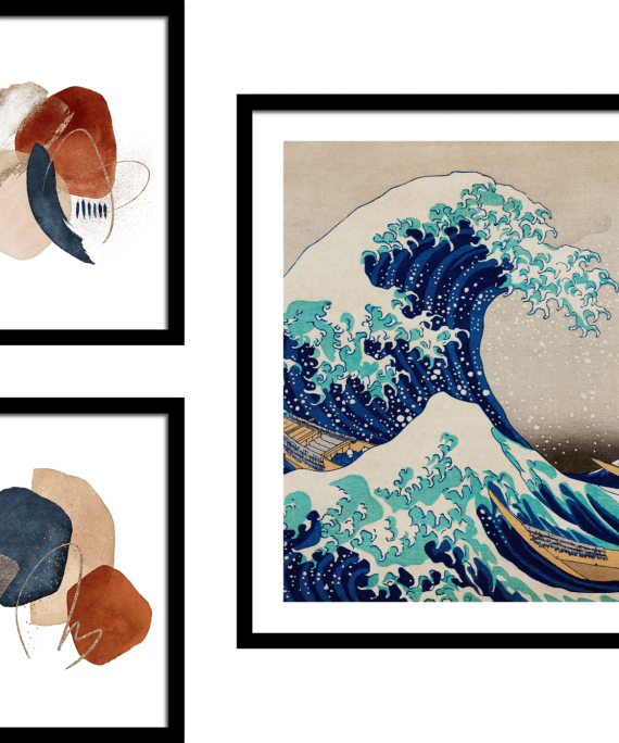 Conjunto de Cuadros Inspirados en La Gran Ola