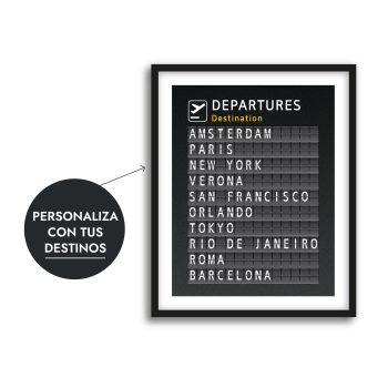 Cuadro Personalizable tipo Departure Board: Elige Tus 10 Ciudades Favoritas