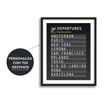 Cuadro Personalizable tipo Departure Board: Elige Tus 10 Ciudades Favoritas
