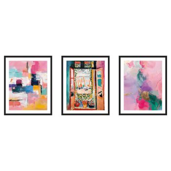 Tríptico Inspirado en Matisse: Open Window y Abstracciones Cromáticas