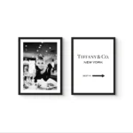 Set de cuadros Audrey Hepburn Tiffany – estilo blanco y negro vintage