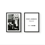 Cuadros decorativos Madonna 1983 con Dolce & Gabbana – estilo editorial en blanco y negro