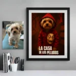 Retrato personalizado de mascota estilo La Casa de Papel – Casa de Mascotas