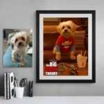 Retrato personalizado geek para mascotas estilo The Big Bang Theory