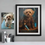 Star Paws – Retrato personalizado de mascota estilo Star Wars