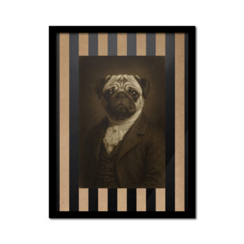 Cuadro pug victoriano El Bestiario Daguerrotipo 30x40 cm