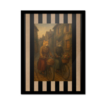 Cuadro Gatas Aristocráticas en Bicicleta Fauna Aristocrática 30x40 cm