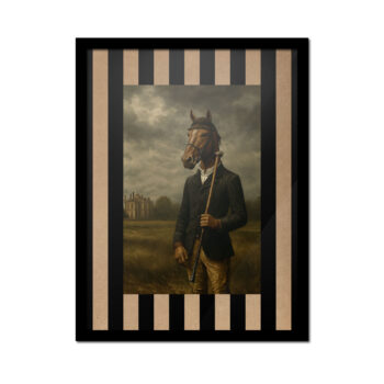 Cuadro Jinete Aristocrático Caballo Polo Fauna Aristocrática 30x40 cm