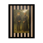 Cuadro zorros croquet vintage Fauna Aristocrática 30x40 cm