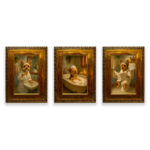 Yorkshire Relax set de cuadros Yorkshire baño completo en marco dorado