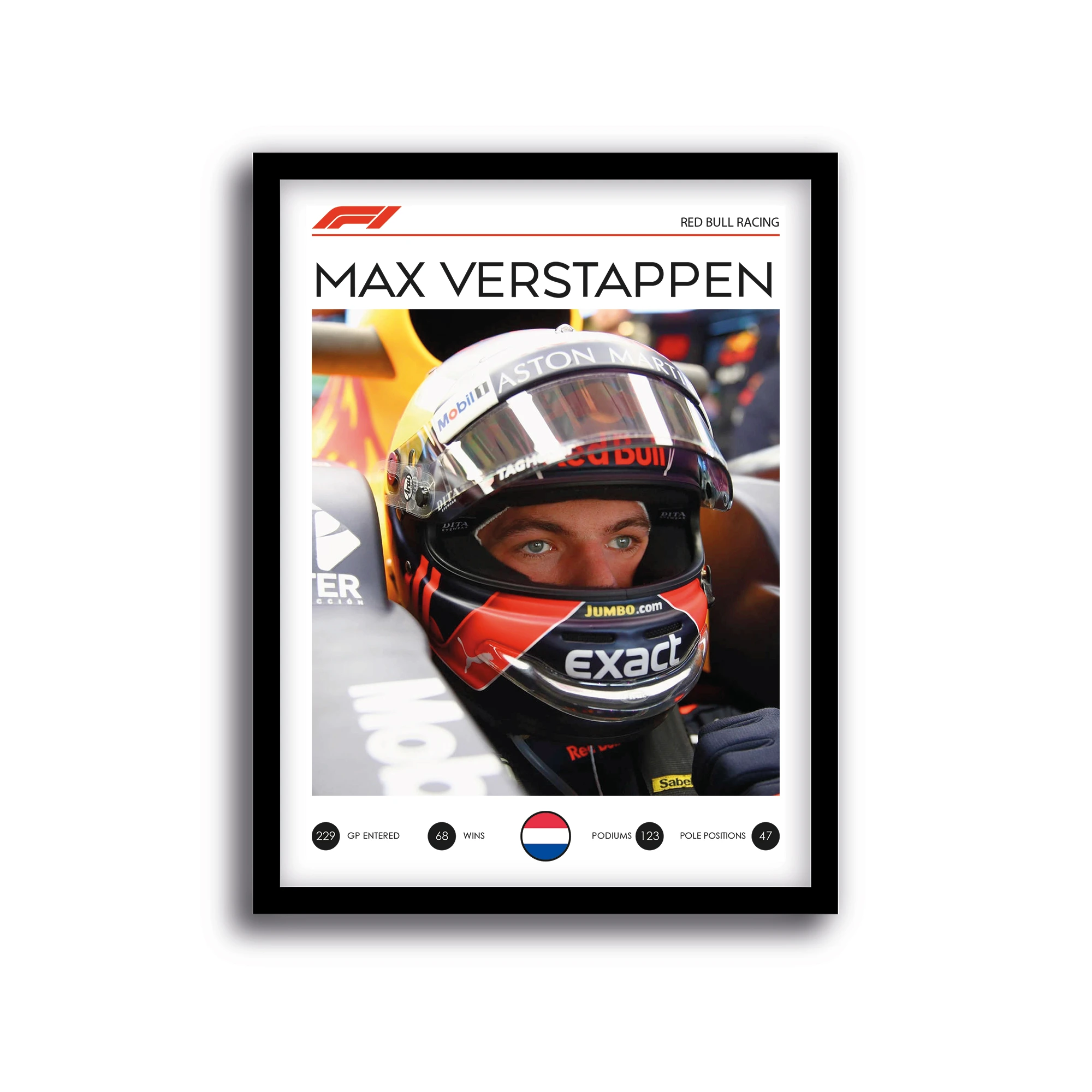 Cuadro Max Verstappen Red Bull Espíritu Red Bull – Decoración automotriz Divinas