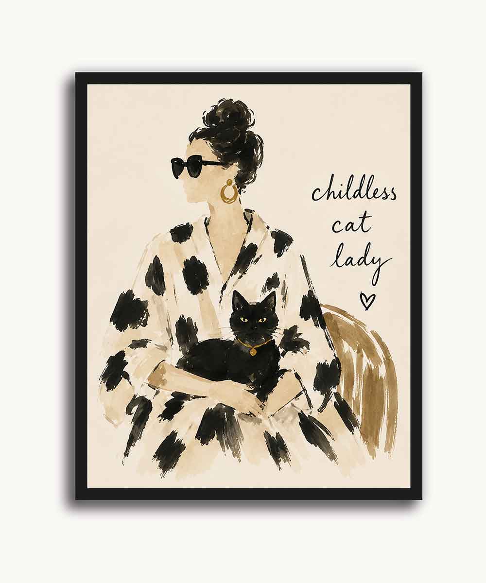 Childless Cat Lady | Cuadro Decorativo Estilo Editorial - Imagen 2