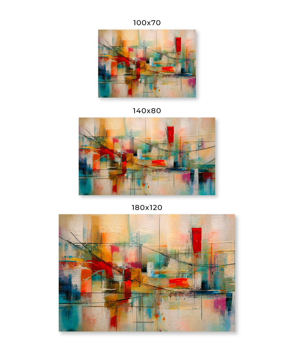 Ciudad Cromática | Cuadro Abstracto Urbano Canvas XL - Imagen 3