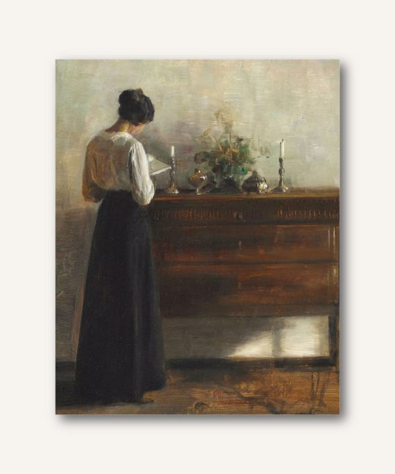 La Lectora | Cuadro Enmarcado de Inspiración Vintage Europea