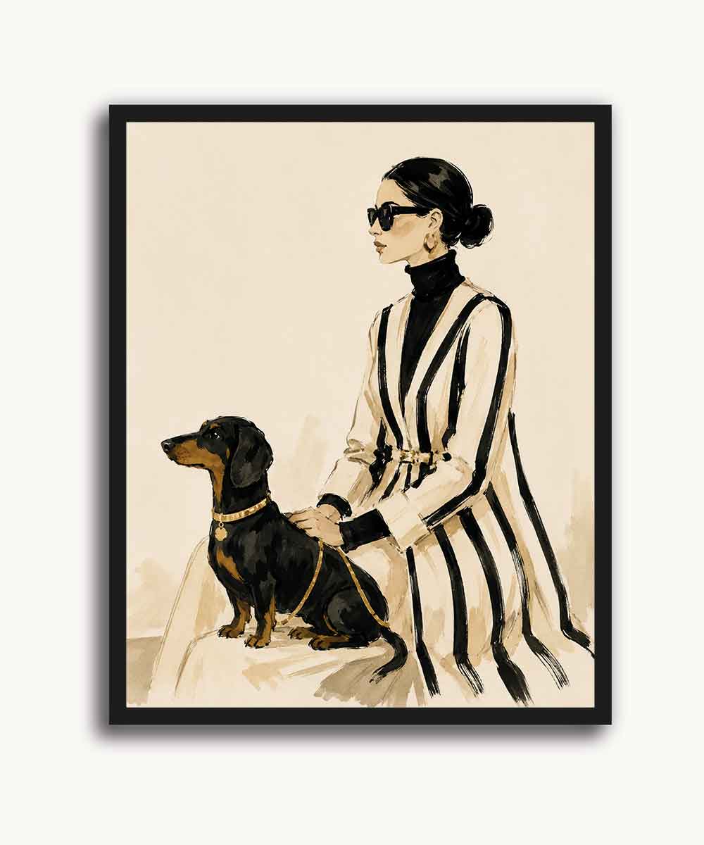 Lady & Dachshund | Cuadro Decorativo Estilo Editorial - Imagen 2